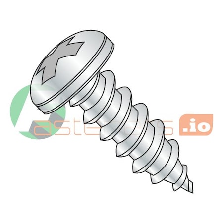 Self-Drilling Screw, #10 X 1-1/2 In, Zinc Plated Steel Pan Head Phillips Drive, 3000 PK